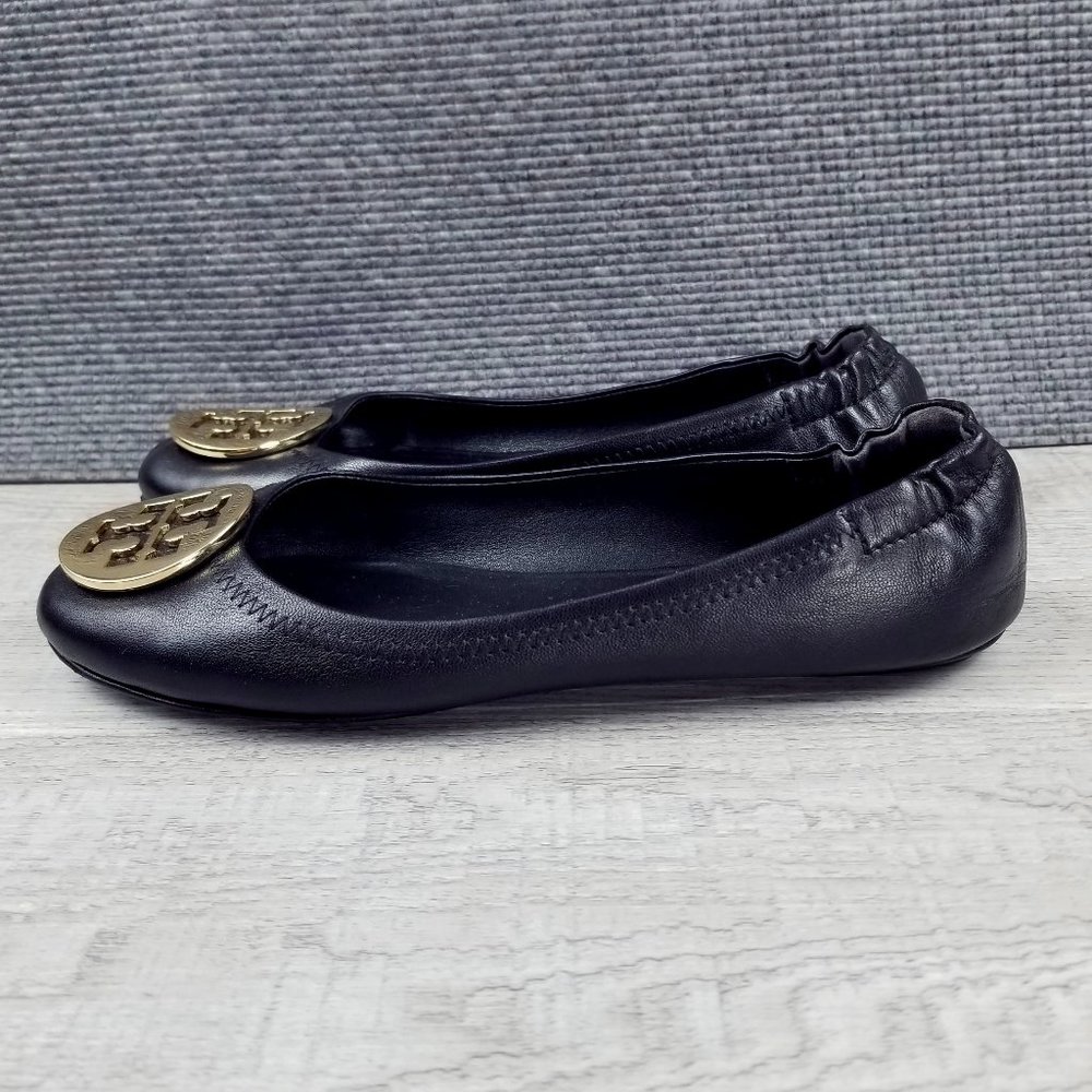 Tory Burch Minnie Travel Ballet Black  Size 6.5M-Include Travel Bag